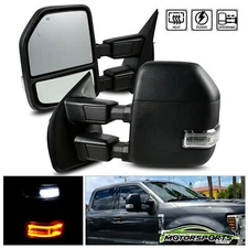 Power/Heated LED Signal/Puddle/Auxiliary Light Towing Mirrors For 2015-2018 F150