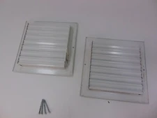 Set of 2 – 10" Square Adjustable Air Registers – Ceiling/Wall HVAC Vents – White