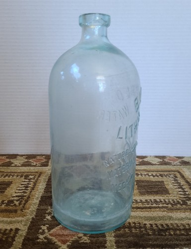 Antigua botella médica de agua Buffalo Lithia en relieve botella antigua de 10" vintage - Imagen 3 de 23