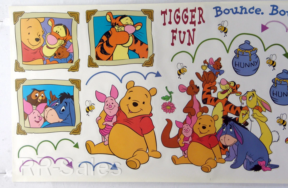 Enorme Winnie The Pooh Tigger Disney 29 pegatinas de pared calcomanías decoración de lechón de ojos