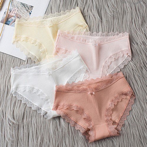 Womens Ladies Cotton Underwear Briefs Seamless Lace Panties Knickers Lingerie η