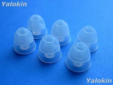 6 Large Clear Double Flange Replacement Eartips buds gels for Etymotic Earphones