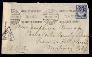 DR WHO 1942 NORTHERN RHODESIA KITWE SLOGAN CANCEL TO USA WWII CENSOR R78541