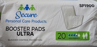 Booster Pads Ultra Secure Booster Pad Ultra 13 Inch Heavy Absorbency 20 Count