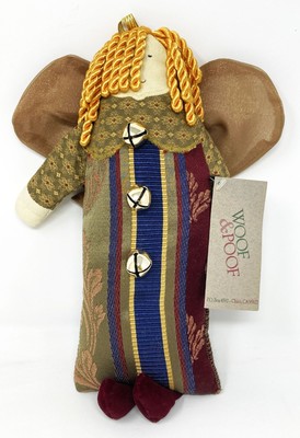 Woof & Poof ANGEL BELLS Door Hanger 3'' Striped Christmas 14''