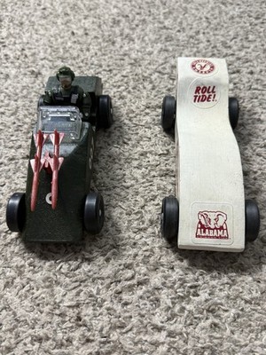 LOT OF 2 Vintage Wood Pinewood Derby Race Car BSA (READ)