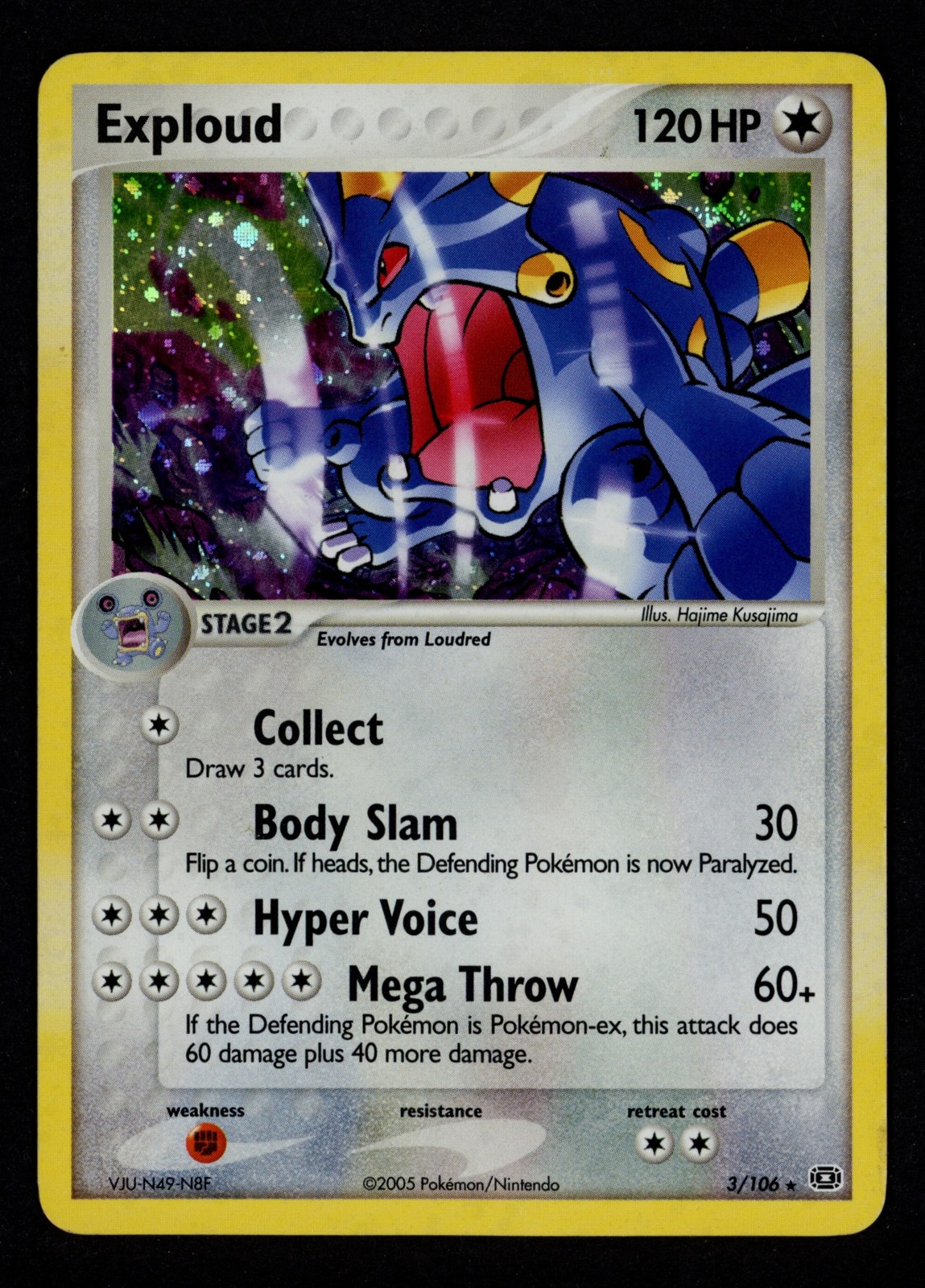 Exploud 3/106 Emerald Holo Rare Pokemon TCG