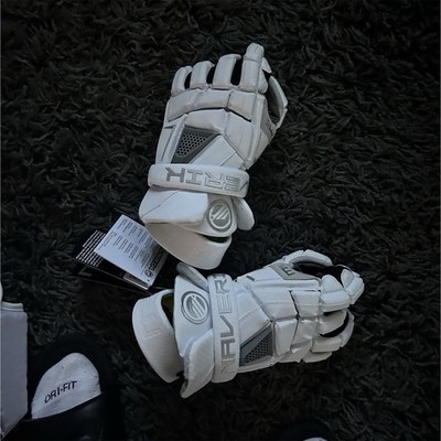 Maverik Lacrosse Gloves White Padded All Positions Synthetic Foam