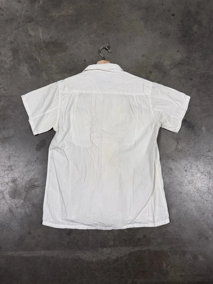 Camisa vintage de los años 50 y 60 blanca de algodón con cuello abotonado para hombre mediana” Foto 3 de 4