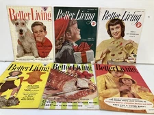 6 Vintage Better Living Magazines Lot. 1951, 1954, 1955, 1956.