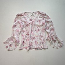Vinage Y2K 90's Floral Fairy Top Flutter Sleeves / Sz M / Sheer Boho Hippie