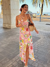 ZARA WOMAN NWT SS25 FRUIT PRINT POPLIN DRESS SIZE S 3455/341/050