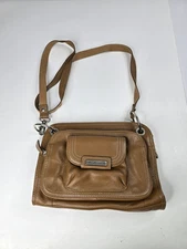 Tignanello Satchel Shoulder Bag Purse Brown Genuine Leather Casual Workwear Sz M