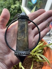 Powerful Protection Huge Labradorite Wand Sacred Circle Of Light Pendant