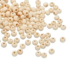 Cuentas de madera natural de 6 mm, paquete de 600 cuentas de madera sin terminar cuentas sueltas redondas