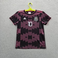 Mexico National Team Boys Jersey 24 Black Adidas Geometric 21 Home Soccer Kit