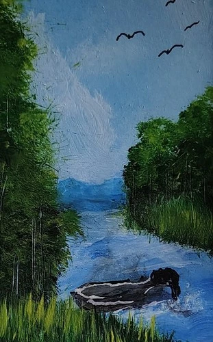 aceo original 2.5x3.5 landscape