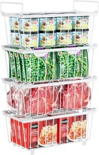 Freezer Organizer Bins, 4 Pack Deep Freezer B...