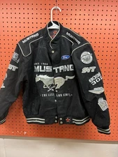 Ford Mustang Jacket Youth XL Vintage Nascar Y2k  JH Design Black Autographed!
