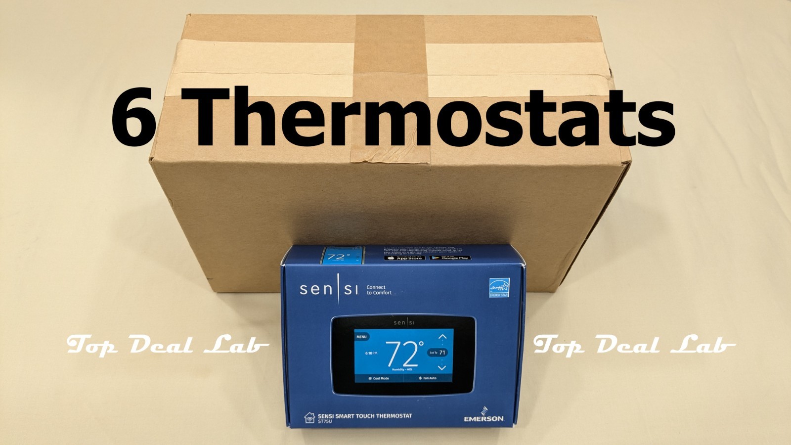 Pack of 6 - Emerson Sensi Smart WiFi Thermostat ST75U - C-Wire Required - New