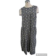 Max Studio Size M Cottage Core Dress Blue Sage White