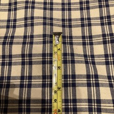 Vintage Laura Ashley Upholstery Fabric Navy And Sand Check 140 Cm W X 1.7 M L