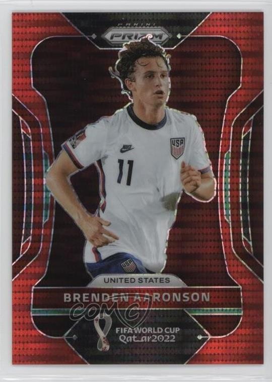 2022 Panini Prizm World Cup Qatar Breakaway Red 25/99 Brenden Aaronson #200 b6y