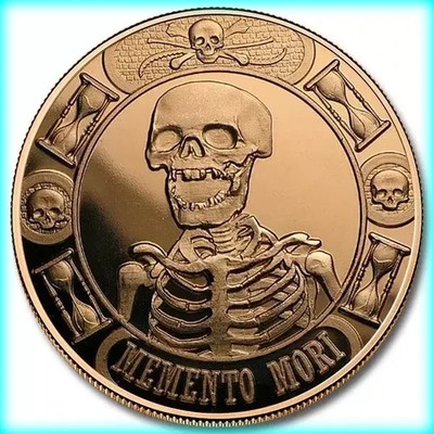 1 AVDP OZ COPPER ROUND: ''Memento Mori'' Anonymous Mint   .999 Fine Pure Copper
