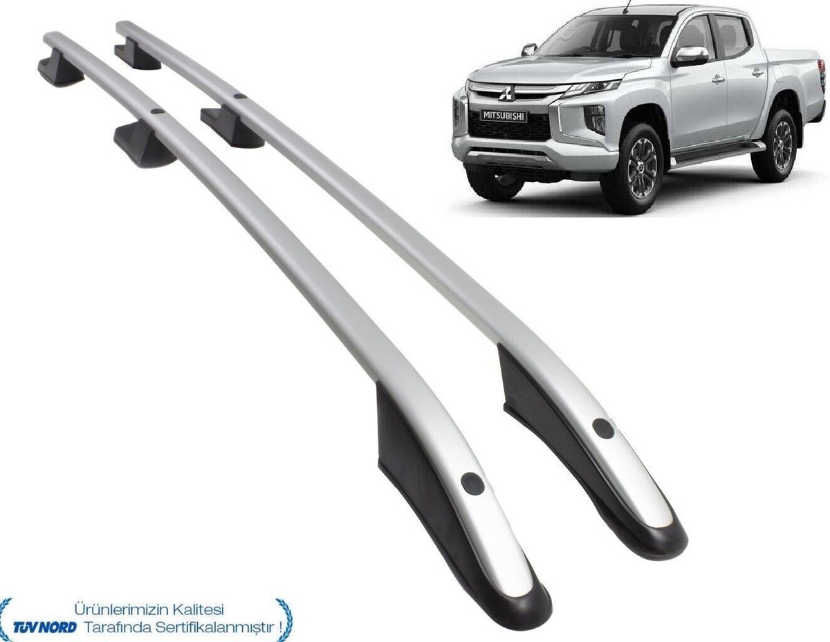 FIT FOR MITSUBISHI TRITON L200 SILVER GRAY ROOF RAILS SIDE BARS