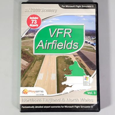 Microsoft Flight Simulator X CD-ROM VFR Airfields Vol 3 UK 2000 Scenery England