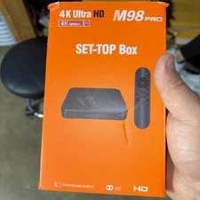 M98 Pro Android 10 ATV 4K UHD Dual WiFi Bluetooth Set Top TV Box w/ Voice Remote