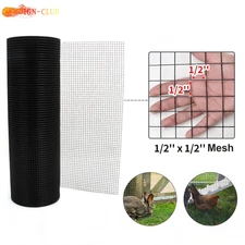 Hardware Cloth 50/100FT 1/2Inx1/2In Vinyl Coated Welded Mesh Chicken Wire Fence