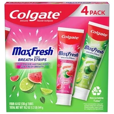 Colgate Maxfresh Toothpaste with Breath Strips, Watermelon Blast & Citrus Fresh,
