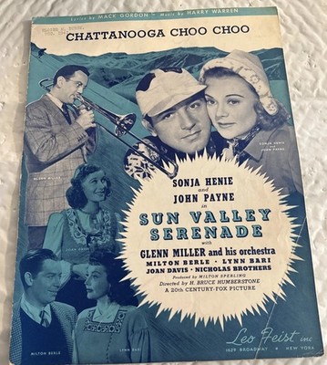 CHATTANOOGA CHOO CHOO Sun Valley Serenade GLEN MILLER Milton Berle Sheet Music
