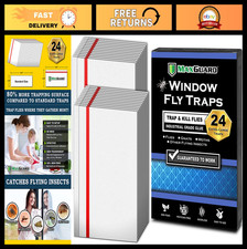 24 XL Non-Toxic Window Fly Traps - Sticky Glue Insect Catcher for Houseflies  B