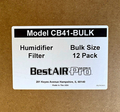 BestAir Pro Evaporative Humidifier Filter CB41-BULK Replaceable, 12 Pack