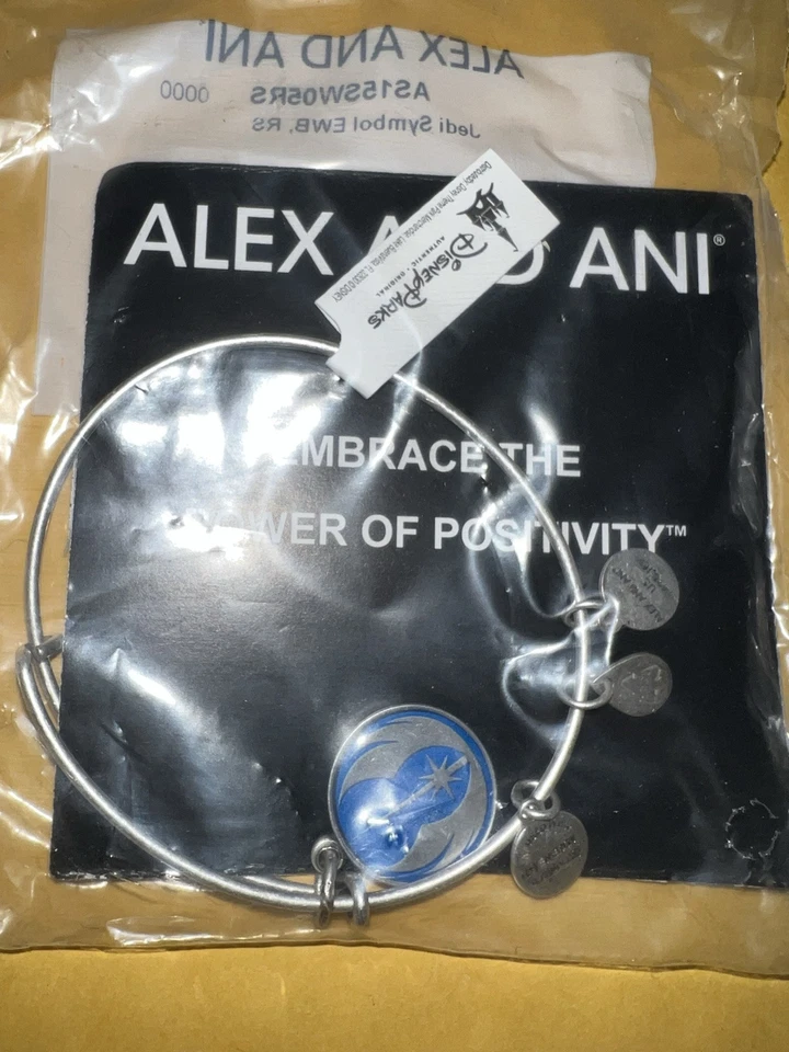 Pulseira Berloque Disney ALEX AND ANI Star Wars Jedi Order Azul PRATA Nova - Imagem 2 de 4