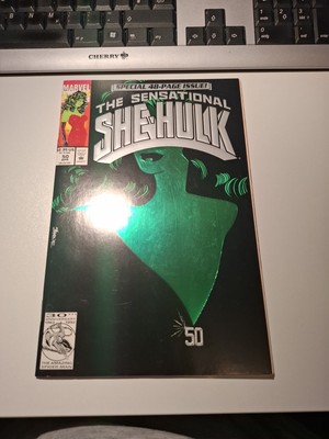 US MARVEL Sensational She-Hulk (1989) #50 Embossed green foil cover