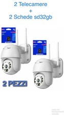 2X TELECAMERA IP CAM PTZ WIFI DOME WIRELESS ESTERNO APP YOOSEE + 2 MICRO SD 32GB
