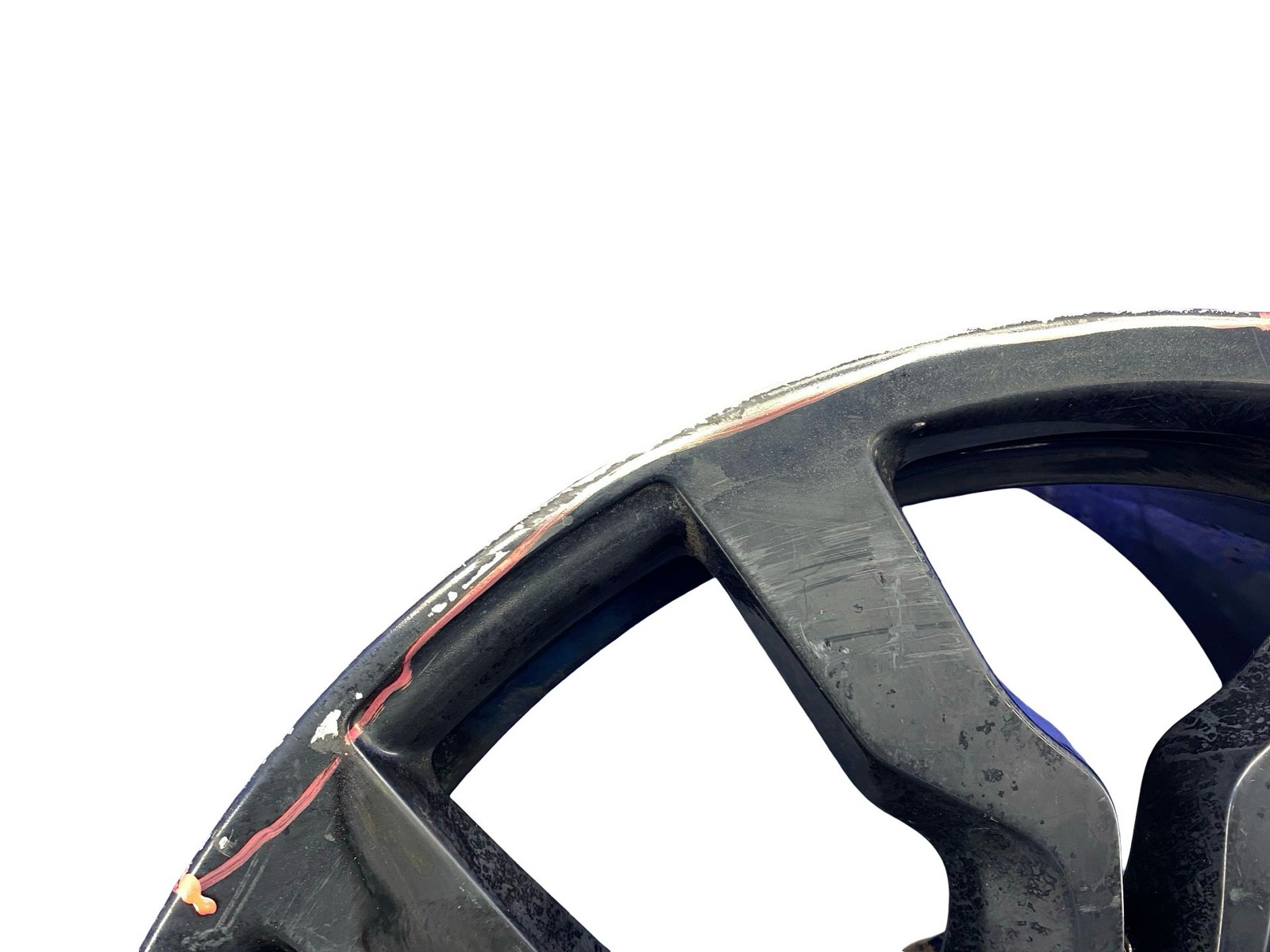 10-15 AUDI R8 19X11 TEN SPOKE REAR WHEEL RIM PAINTED BLACK 420601025AN *BENT*