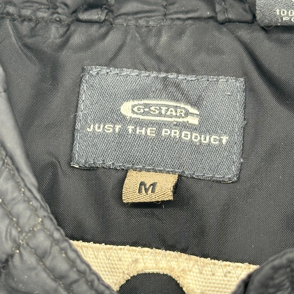 G Star Raw Mens Puffer Jacket Size M Black Biker Moto Multi Pocket Full Zip - Image 4 of 4