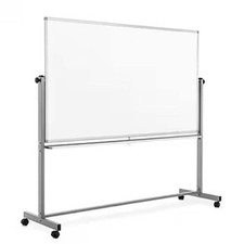 LUXOR Double Sided Mobile Porcelain Whiteboard Sz 72 x 40 White DEMW002 Distr