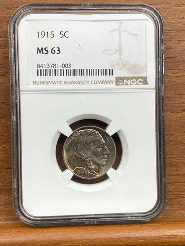 1915 Buffalo Nickel : NGC MS63 Nice Color