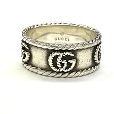 Gucci GG Marmont Ring US 9 Silver Black 6.5g SV925 Jewelry
