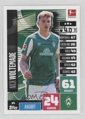 2020-21 Topps Match Attax Bundesliga German Nick Woltemade #94 04uh