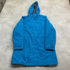 L.L.Bean Rain Jacket Womens Large Sherpa Lined Outdoor Hiking Coat, Blue