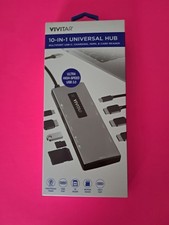 NEW - Vivitar 10-in-1 Universal Hub, USB C, HDMI, Charging, Card Reader