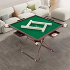 Mahjong Table with 4 Cup Holders & 4 Drawers for 4 People,Foldable Mahjong Table