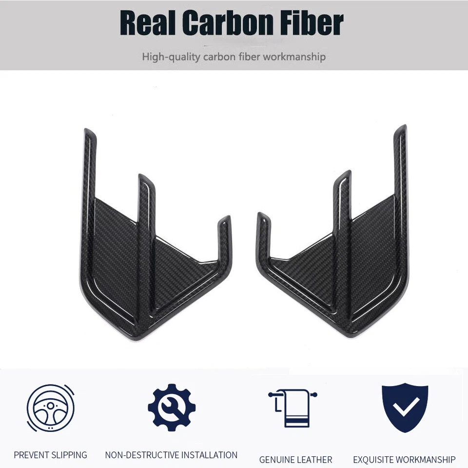 For Audi RS7 RS6 C8 2020-24 Dry Carbon Rear Side Bumper Canards Fins Vent Cover - Image 3 of 4