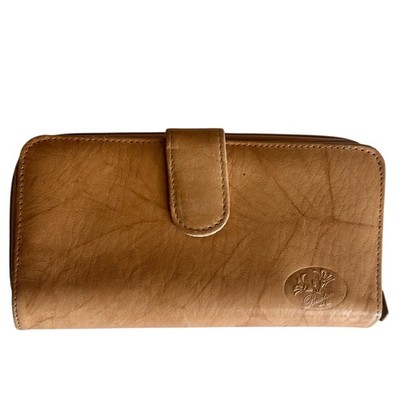 Buxton Heiress Pik Me Up Vintage Wallet Tan Checkbook Credit Card Continental  